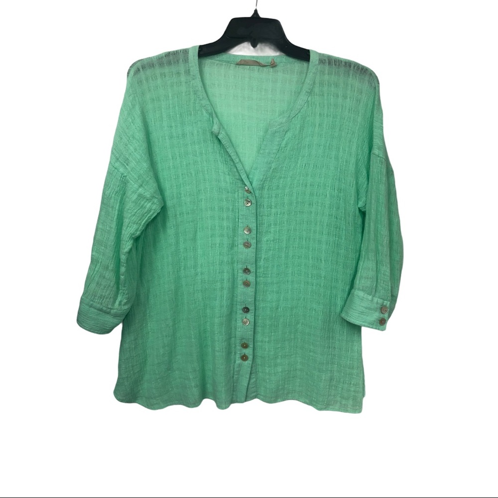 SOFT SURROUNDINGS GREEN TISSUE TOP M